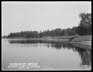 Distribution Department, Low Service Spot Pond Reservoir, easterly shore, looking northerly from near site of Melrose Pumping Station, Stoneham, Mass., Jun. 19, 1901