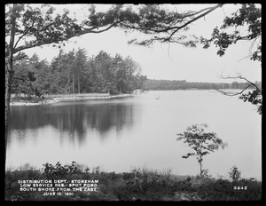 Distribution Department, Low Service Spot Pond Reservoir, Pickerel Rock and the southerly shore, looking westerly, Stoneham, Mass., Jun. 19, 1901