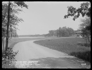 Distribution Department, Low Service Spot Pond Reservoir, looking northerly from Half Mile Road, near the southern Gatehouse, Stoneham, Mass., Jun. 19, 1901