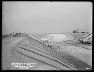 Distribution Department, Southern High Service Forbes Hill Reservoir, general view of the basin, from the northwest corner (compare with No. 3646), Quincy, Mass., Jul. 2, 1901