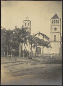 Church and palm trees