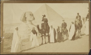 HSC and JGC on camels near Sphinx and Pyramids at Giza