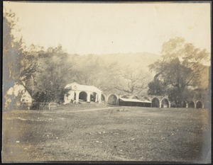 House, stables and arched structure, possibly aqueduct