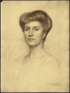 Photo reproduction of pastel or charcoal portrait of Helen Stevens Coolidge