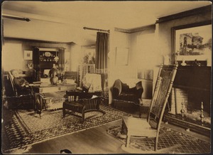 Ashdale Farm. Drawing Room/Sitting Room — Helen Mead Granger Stevens (Mrs. Henry J. Stevens), sleeping in chair