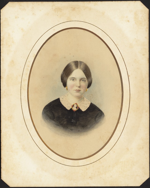 Watercolor portrait of an unidentified woman.
