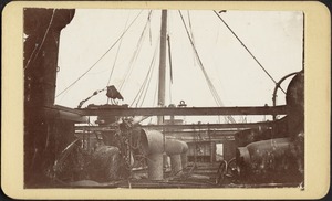 Deck of fire-damaged ship