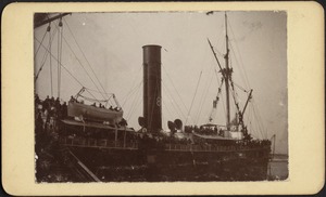 Transport ship with Rough Riders on board and in rigging