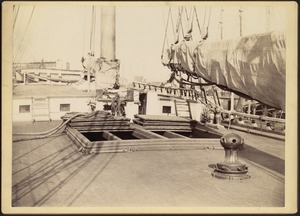 Deck of wooden sailing vessel