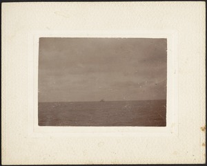 Distant view of ship (square-rigged) at sea