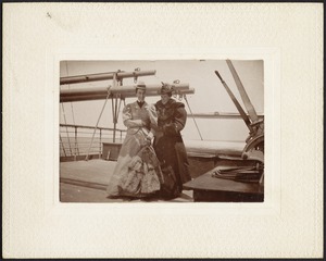 Two women on deck of ship
