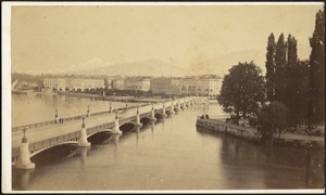 View of Geneva and Mont-Blanc bridge