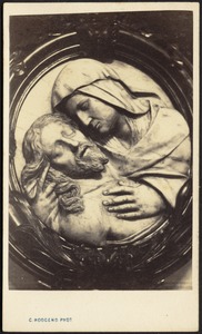 Pietà (bas-relief) in oval frame