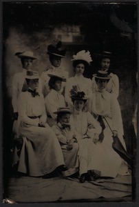 Isabel and Helen Stevens with group of young women
