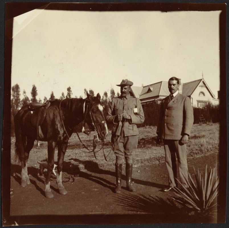 Officer with horse and Adelbert S. Hay