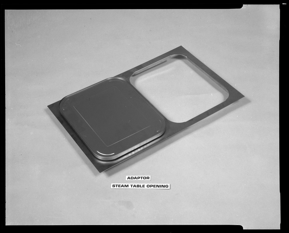 Food packaging div., adaptor, steam table opening
