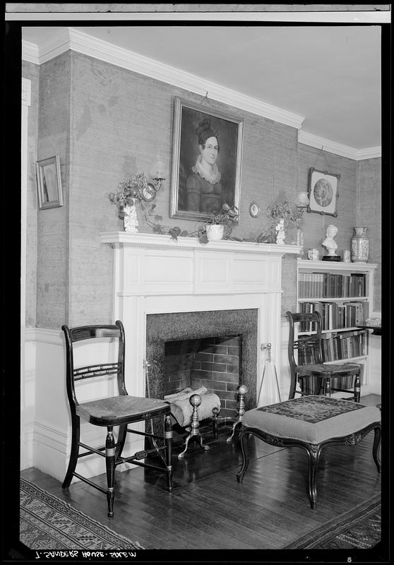Thomas Sanders House, fireplace Salem, MA, interior Digital Commonwealth