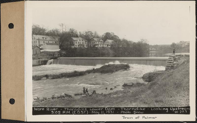 Ware River, Thorndike Lower Dam, Thorndike, looking upstream, Ware