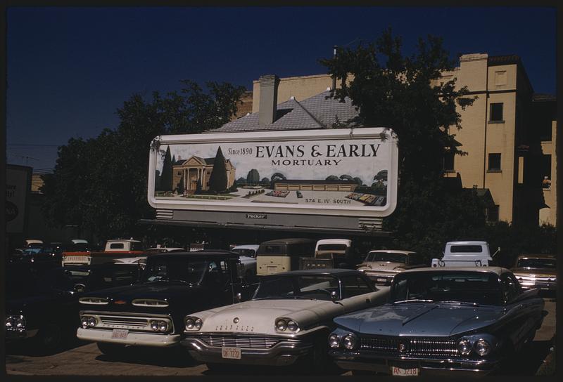 Evans & Early Mortuary billboard, Salt Lake City