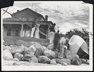 No Fairy Godmother - She wasn't there to protect this sailboat "Cinderella" when Donna raked the shore of the old boat-building town, Fairhaven. Countless New England boat owners hunted craft blown from their moorings.