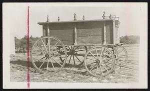 Plympton's Town Hearse in the mid-1750's, believed one of the oldest in America, will be on display on lawn of Plympton Congregational Church on Saturday as the town celebrates the 250th anniversary of its incorporation.
