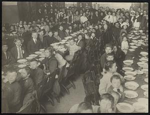 Children of the strikers of Lawrence Mass. being fed upon their arrival at Labor Temple, N. Y.
