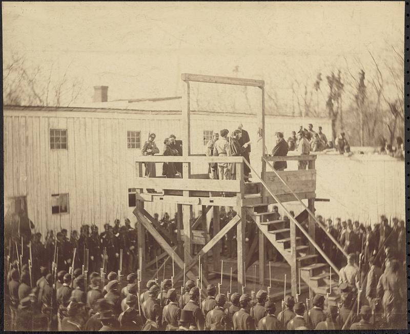 Execution of Captain Wirtz, the keeper of Andersonville Prison, (reading the warrant)
