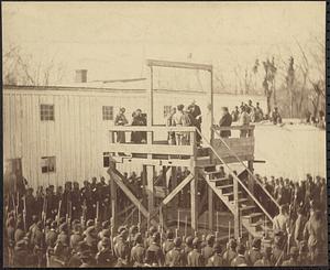 Execution of Captain Wirtz, the keeper of Andersonville Prison, (reading the warrant)