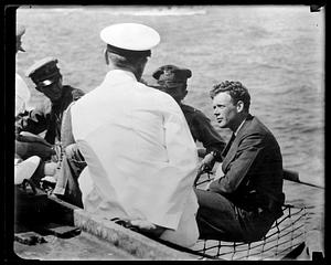 Charles Lindbergh with people in uniform