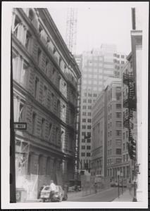 View looking down Arch Street from Franklin Street in downtown Boston