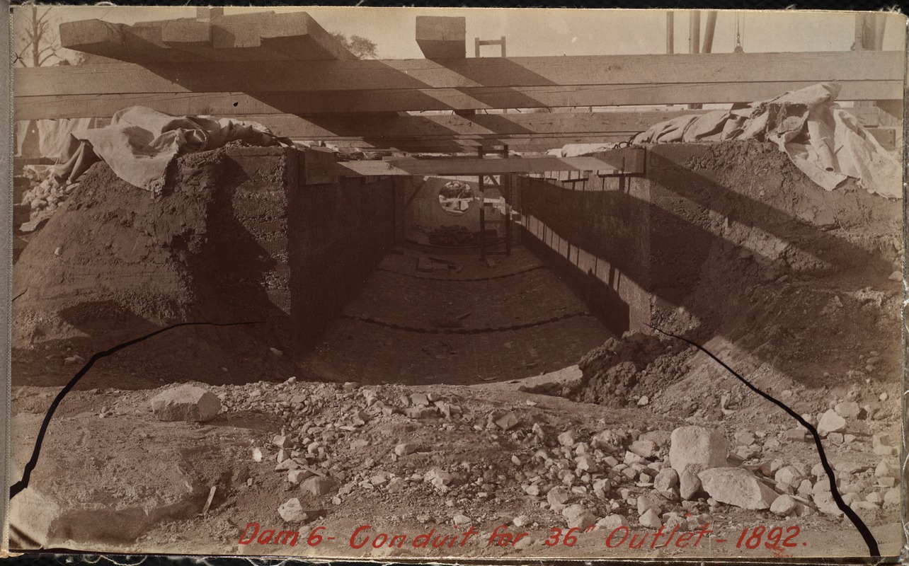 Sudbury Department, Hopkinton Dam, conduit for 36-inch outlet, Ashland, Mass., 1892