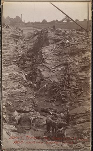 Sudbury Department, Sudbury Dam, trench for overfall and core wall, looking north, Southborough, Mass., 1894