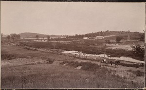 Sudbury Department, Sudbury Reservoir, Section C, looking upstream, and showing new road bridge in the distance (stone Arch), Southborough, Mass., Aug. 1896
