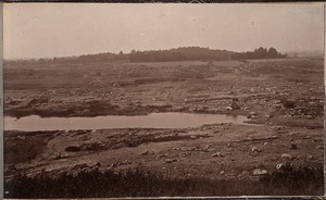 Sudbury Department, Sudbury Reservoir, Section F, looking towards the completed gravel facings at the shallow flowage embankments, Southborough, Mass., Aug. 1896