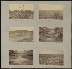 Sudbury Department, Hopkinton Dam and Reservoir, construction views, Ashland; Hopkinton, Mass., 1890-1892