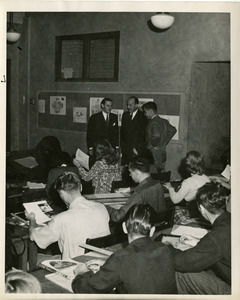 The president visiting a classroom