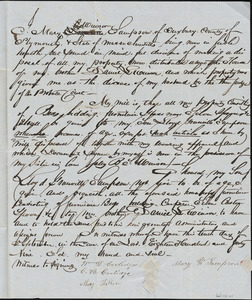 Will of Mary Winsor Sampson