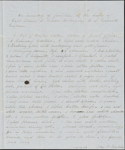 Inventory of house of Daniel L. Winsor