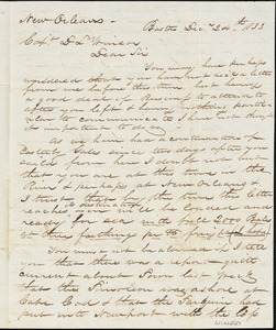 Letter from Thatcher Magowan, Esp. to Capt. Daniel L. Winsor received at New Orleans