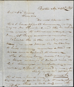 Instructions from Thatcher Magowan, Esq. to Capt. D.L. Winsor concerning insurance and stowage of cargo