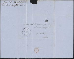 John Webber to Samuel Warner, 6 June 1852