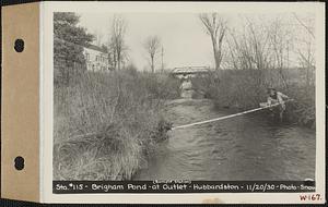 Station #115, Brigham Pond at outlet, Hubbardston, Mass., Nov. 20, 1930