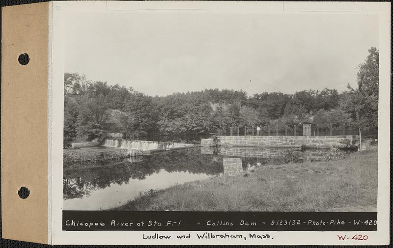 Chicopee River at Station F1, Collins Dam, Ludlow and Wilbraham, Mass