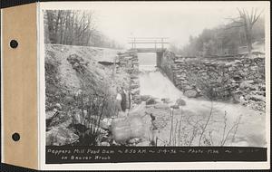 Pepper's mill pond dam on Beaver Brook, Ware, Mass., 8:50 AM, May 4, 1936