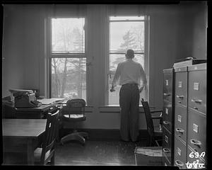 Fred Geisler looking out of window