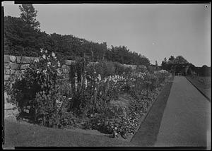 Perennials along east wall toward stone summer house, Mr. H.E. Gale's