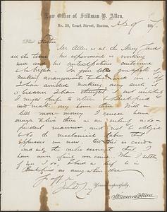 Letter from John D. Long to Zadoc Long, April 9, 1867