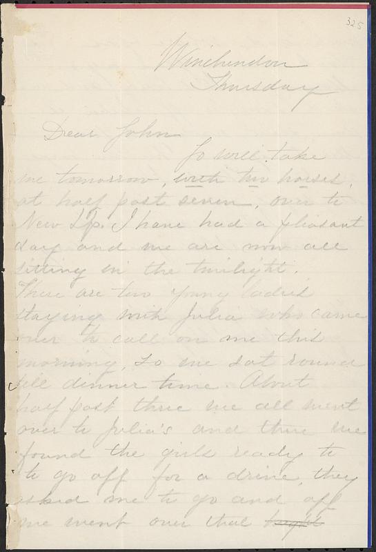 Letter from Mary W. Glover to John D. Long