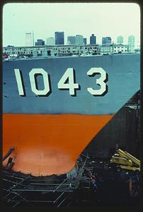 U.S.S. Edward McDonnell in dry dock, South Boston