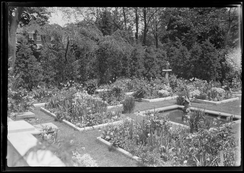 Flower beds in garden